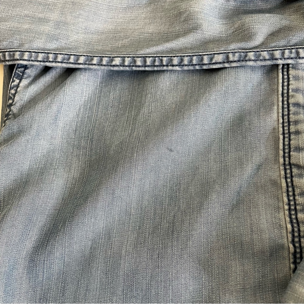 HOLDING HORSES Blue Denim Button-Down Shirt with Embroidered Yoke - Picture 9 of 9